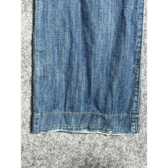 Express X2 Slim Fit W11 Flare Leg Jeans Womens Size 6 Blue Denim Patch Pocket - Picture 10 of 14